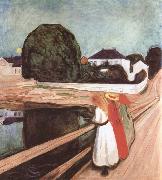 Edvard Munch Girl on the bridge oil